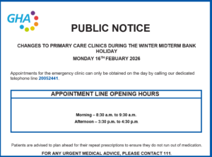 Image of Public Notice Winter Midterm Bank Holiday