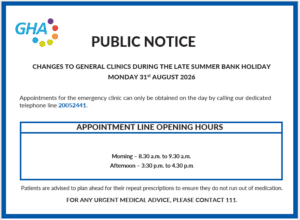 Image of Public Notice Late Summer Bank Holiday